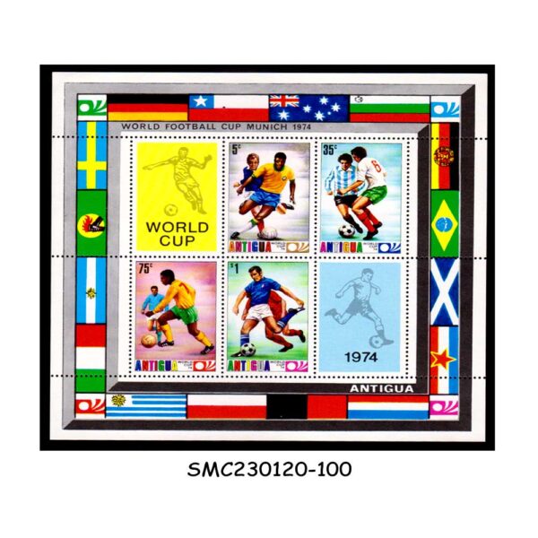 ANTIGUA - 1974 WORLD CUP OF FOOTBALL MUNICH - MIN. SHEET MINT NH