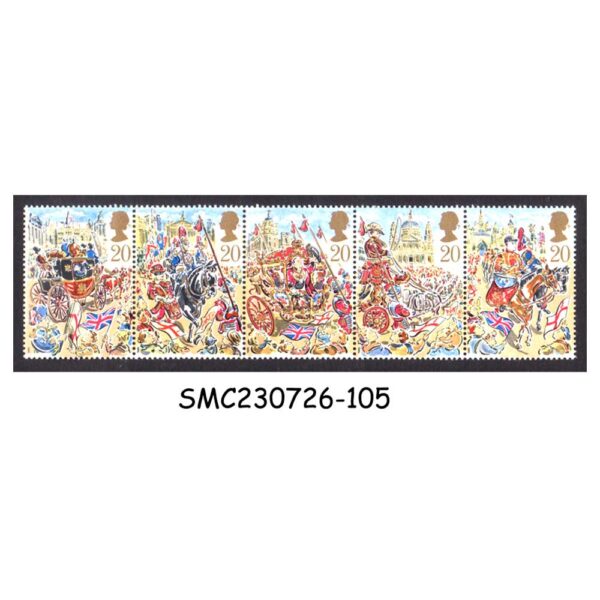 GREAT BRITAIN - 1989 LORD MAYOR'S SHOW, LONDON - 5V - STRIP SE-TENANT MINT NH