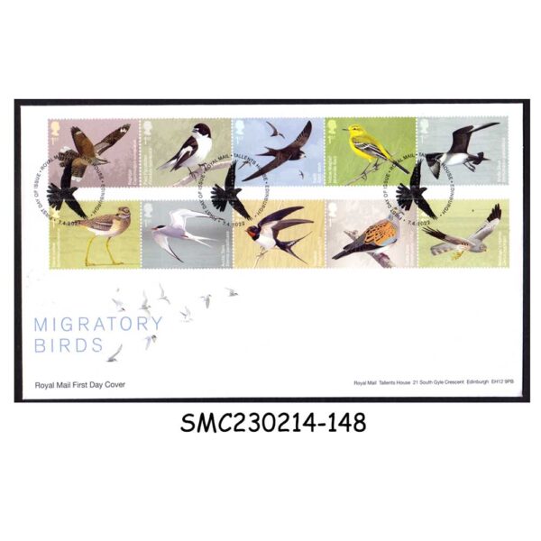 GREAT BRITAIN - 2022 MIGRATORY BIRDS - 10V - FDC