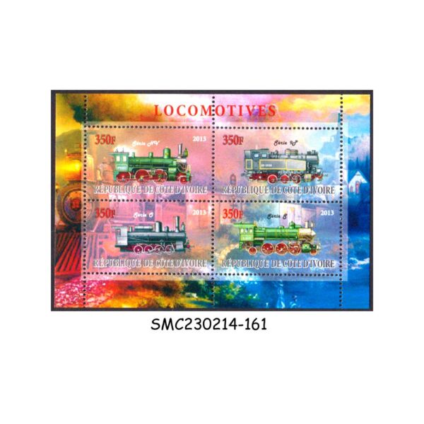 IVORY COAST - 2013 RAILWAY LOCOMOTIVES - MIN. SHEET MINT NH