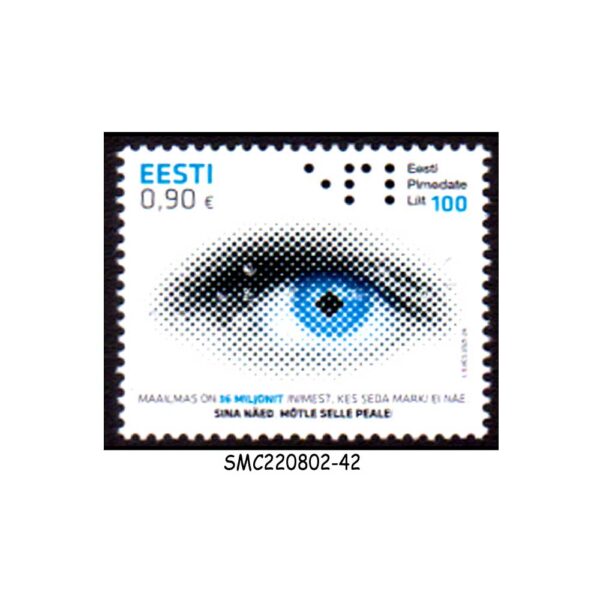 ESTONIA - 2021 100th ANNIV. OF THE ESTONIAN FEDERATION OF THE BLIND - 1V MINT NH