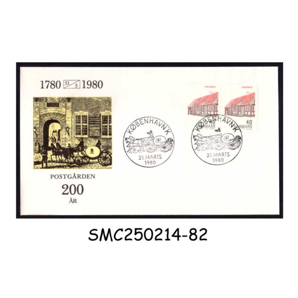 DENMARK - 1980 BICENTENARY OF POSTAL SERVICE SPECIAL COVER WITH SPECIAL CANCL.