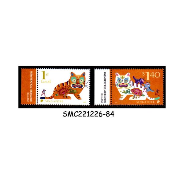 SINGAPORE - 2022 YEAR OF THE TIGER - 2V - MINT NH