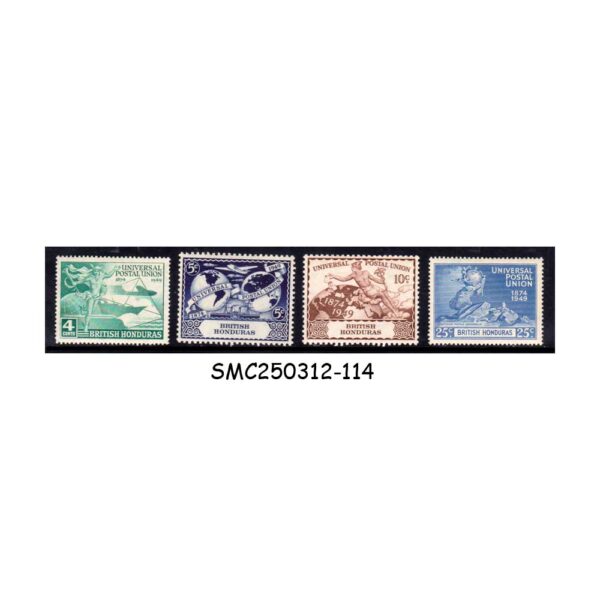 BRITISH HONDURAS - 1949 75th ANNIVERSARY OF UPU - 4V - MINT HINGED