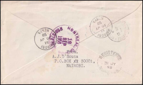 KENYA UGANDA TANGANYIKA - 1958 CENTENARY OF THE DISCOVERY OF LAKE VICTORIA - FDC REGISTERED - Image 2