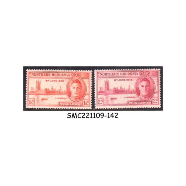 NORTHERN RHODESIA - 1946 KGVI VICTORY - 2V - MINT NH