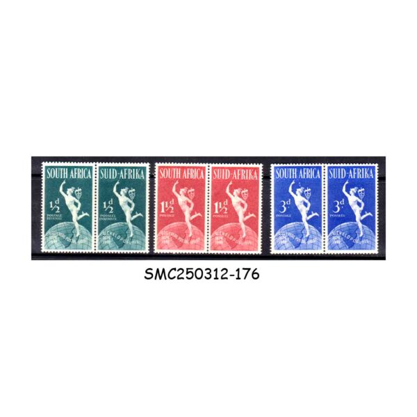 SOUTH AFRICA - 1949 75th ANNIVERSARY OF UPU - 3V PAIR - MINT NH