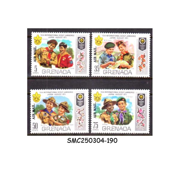 GRENADA - 1972 BOY SCOUTS AIR MAIL STAMPS SCOTT#C23-C26 - 4V - MINT NH