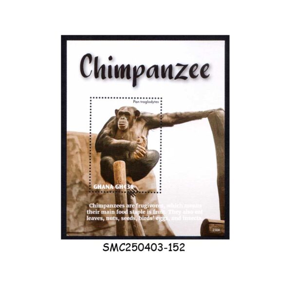 STAMPS from GHANA - 2023 CHIMPANZEES / ANIMALS - MIN. SHEET MINT NH