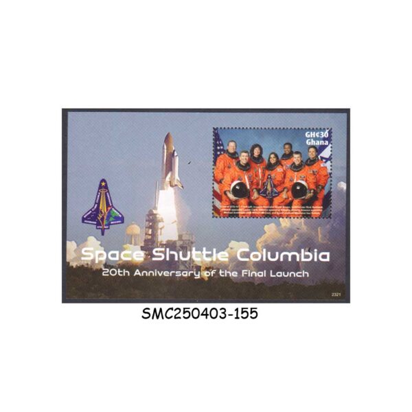 STAMPS from GHANA - 2023 20th ANNIV. OF THE FINAL LAUNCH OF SPACE SHUTTLE COLUMBIA MIN/SHT MNH