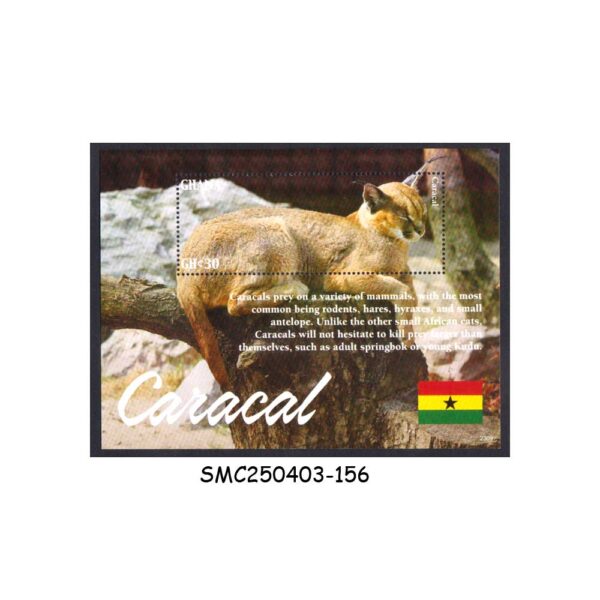 STAMPS from GHANA - 2023 CARACAL WILD CAT / WILD ANIMALS - MIN. SHEET MINT NH
