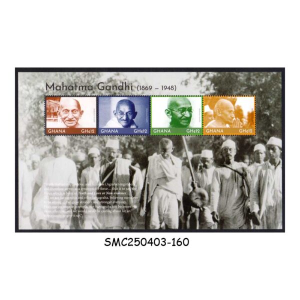 STAMPS from GHANA - 2024 75th DEATH ANNIVERSARY OF MAHATMA GANDHI - MIN. SHEET MINT NH