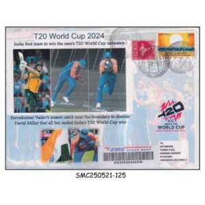 Stamps from INDIA - 2024 INDIA TEAM WIN T20 WORLD CUP CRICKET UNBEATEN - COMMERCIAL COVER USED