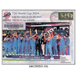 Stamps from INDIA - 2024 INDIA 1st TEAM TO WIN T20 WORLD CUP CRICKET UNBEATEN - COMMERCIAL COVER USED