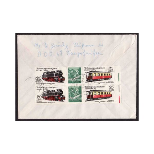 COVER from GERMANY - 1980 COVER TO BURGHAUSEN WITH RAILWAY LOCOMOTIVES STAMPS - Image 2