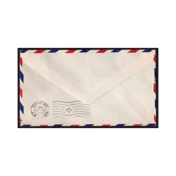 FIRST FLIGHT COVER from UNITED NATIONS UNO 1961 AIR MAIL NEW YORK to GENEVA FFC - Image 2
