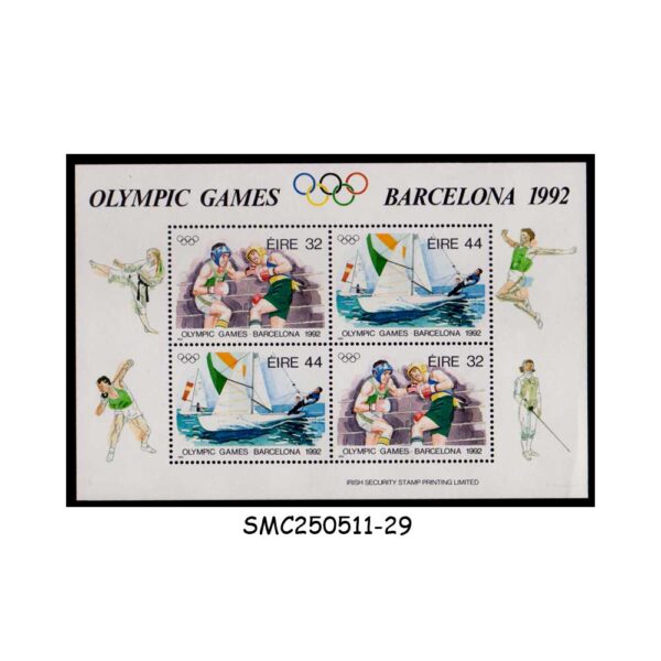 STAMPS from IRELAND - 1992 OLYMPIC GAMES, BARCELONA - MIN. SHEET MINT NH