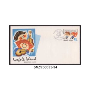 COVER from NORFOLK ISLAND – 1989 EDUCATION SPORT ( PRE-STAMPED ENVELOPE) COVER – FDI