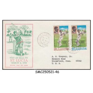 COVER from ST. LUCIA - 1968 OPENING OF VISIT OF MCC TO ST. LUCIA / CRICKET - FDC