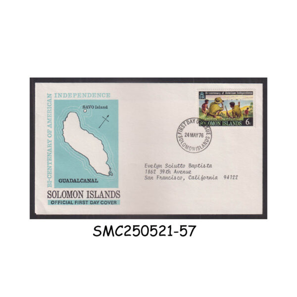 COVER from SOLOMON ISLANDS - 1976 BICENTENARY OF AMERICAN INDEPENDENCE - FDC