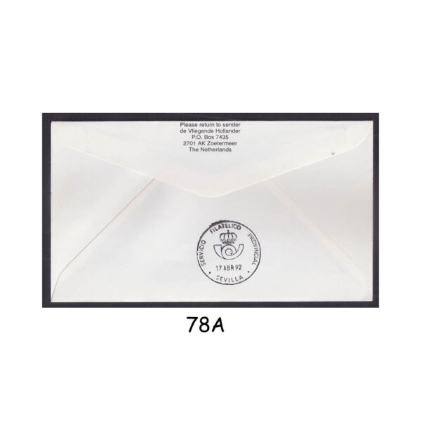 FIRST FLIGHT COVER from NETHERLANDS 1992 EXPO '92 KLM FLIGHT AMSTERDAM to SEVILLA FFC - Image 2