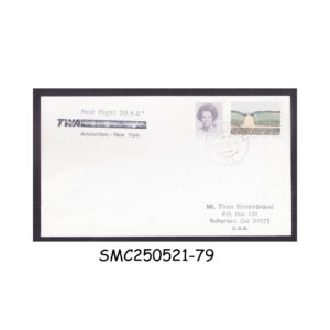 FIRST FLIGHT COVER from NETHERLANDS 1984 TWA FLIGHT AMSTERDAM to NEW YORK FFC
