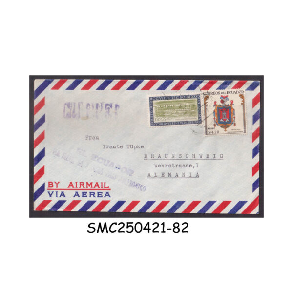 COVER from ECUADOR - 1960 AIR MAIL ENVELOPE TO GERMANY WITH STAMPS