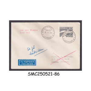 COVER from SWEDEN - 1954 AIR MAIL COVER FROM STOCKHOLM BY AIR FRANCE WITH STAMP