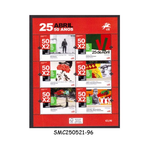 STAMPS from PORTUGAL - 2024 THE ARTS OF 25 APRIL - MIN. SHEET MINT NH