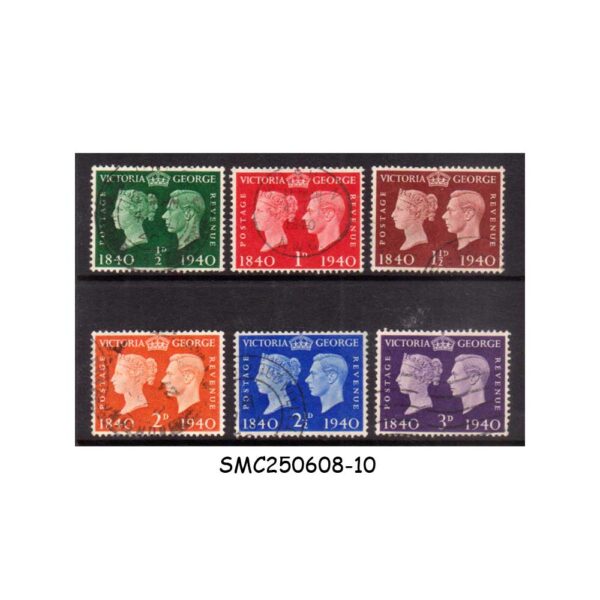 Stamps from GREAT BRITAIN - 1940 CENTENARY OF POSTAGE STAMP KGVI - 6V - USED