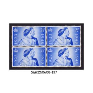 Stamps from GREAT BRITAIN - 1948 KGVI SILVER WEDDING SG#493 - BLOCK OF 4 - MINT NH