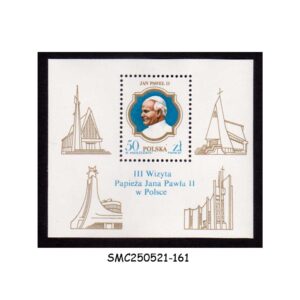 Stamps from POLAND - 1987 STATE VISIT OF POPE JOHN PAUL II - MIN. SHEET MINT NH