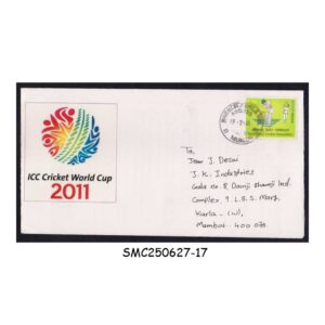 Stamps from INDIA - 2011 ICC CRICKET WORLD CUP PRIVATE COVER COMMERCIALLY USED