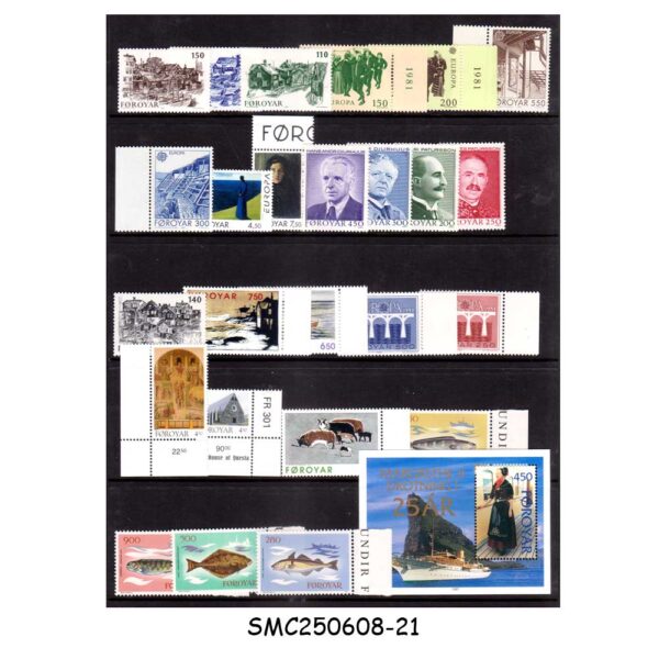 FAROE ISLANDS - SELECTED STAMPS - 24-STAMPS + 1-MIN/SHT - MINT NH