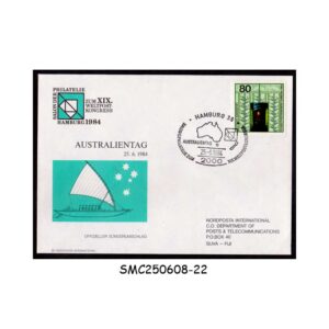 Stamps from GERMANY - 1984 UPU POSTAL CONGRESS HAMBURG, AUSTRALIA DAY SPECIAL COVER WITH CANCL.