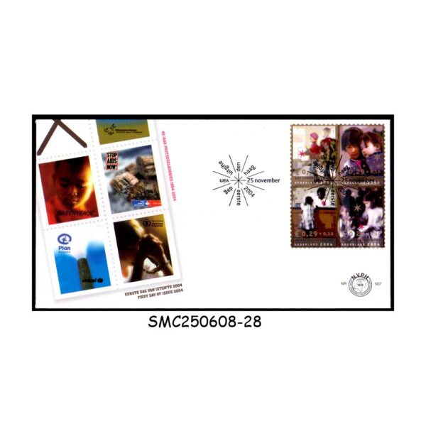 COVER from NETHERLANDS - 2004 DECEMBER CHARITY STAMPS - 4V - FDC