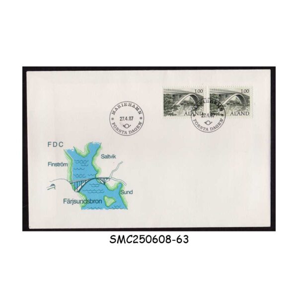 Cover from ALAND - 1987 FÄRJSUND BRIDGE - FDC