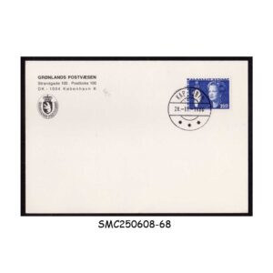Cover from GREENLAND - 1980 CARD WITH CANCELLATION & QUEEN MARGRETHE STAMPS