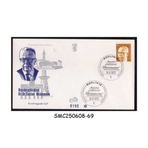 Cover from GERMANY - 1972 FEDERAL PRESIDENT DR. GUSTAV HEINEMANN - FDC