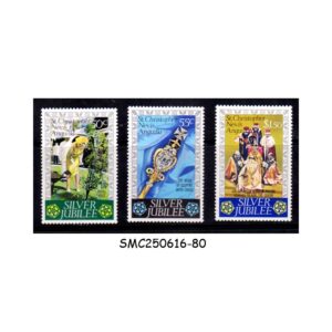 Stamps from ST. KITTS & NEVIS - 1977 QEII SILVER JUBILEE -  SG#367-369 - 3V MINT NH