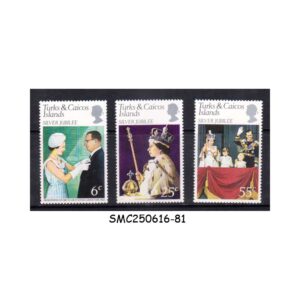 Stamps from TURKS & CAICOS ISLANDS  - 1977 QEII SILVER JUBILEE -  SG#472-474 - 3V MINT NH