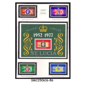 Stamps from ST. LUCIA - 1977 QEII SILVER JUBILEE - SET OF 4-STAMPS + 1-MS - MINT NH