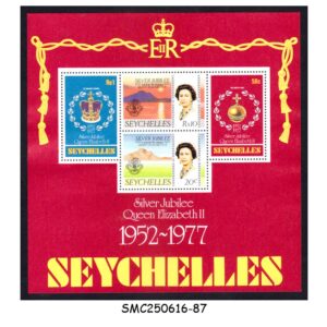 Stamps from SEYCHELLES - 1977 QEII SILVER JUBILEE - MINIATURE SHEET MINT NH