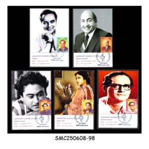 Stamps from INDIA - 2016 LEGENDARY SINGERS OF INDIA - SET OF 10 MAXI CARDS - FDI