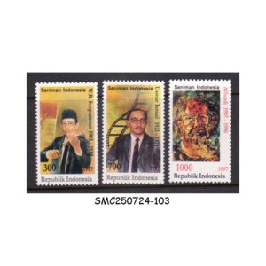 Stamps from INDONESIA - 1997 INDONESIAN ARTISTS / PAINTINGS - 3V - MINT NH