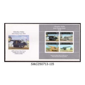 Cover from GIBRALTAR MALTA JOINT ISSUE - 2010 "100 TONES" GUNS - COVER MINT