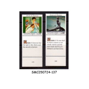 Stamps from UNITED NATIONS GENEVA UNO - 1989 HUMAN RIGHTS - 2V - MINT NH