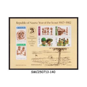 Stamps from NAURU - 1982 75th ANNIVERSARY OF BOY SCOUTS / STAMPEX LONDON - MIN. SHEET MINT NH