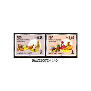 Stamps from UNITED NATIONS GENEVA UNO - 1988 INTERNATIONAL FUND FOR AGRICULTURAL DEVELOPMENT - 2V - MINT NH