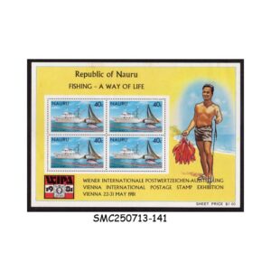 Stamps from NAURU - 1981 FISHING - A WAY OF LIFE / WIPA - MIN. SHEET MINT NH